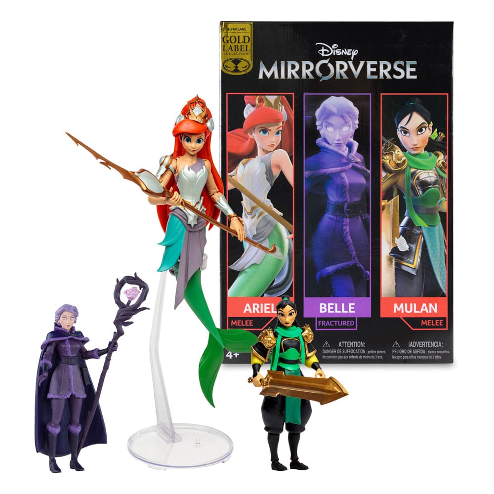 Disney Mirrorverse Action Figures Princess Pack Mulan, Belle & Ariel