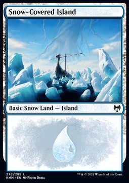 Single Magic The Gathering Snow-Covered Island (V.1) (KHM-278) - English