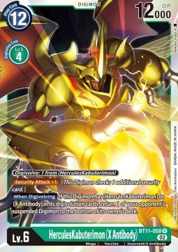 Single Digimon HerculesKabuterimon (X Antibody) (BT11-058) Foil - English