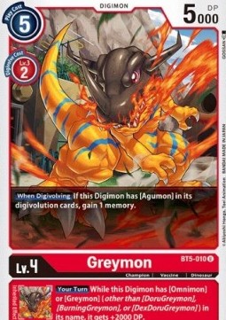 Single Digimon Greymon (BT5-010)- English