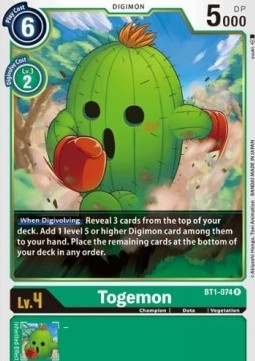 Single Digimon Togemon (BT1-074) - English