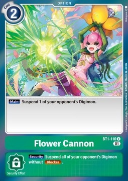 Single Digimon Flower Cannon (BT1-110) Foil - English
