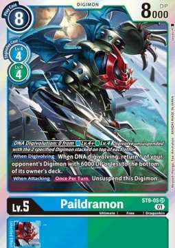 Single Digimon Paildramon (ST9-05) Foil - English