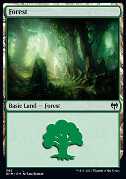 Single Magic The Gathering Forest (KHM-398) Foil - English
