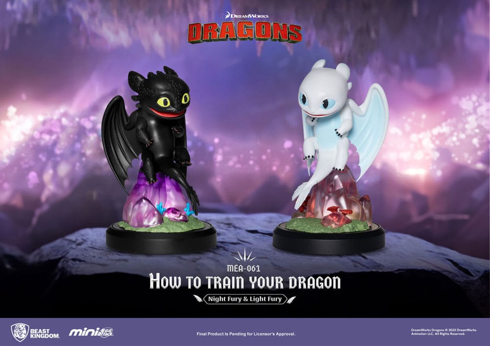 How To Train Your Dragon Mini Egg Attack Fig 2-Pack Night Fury & Light Fury