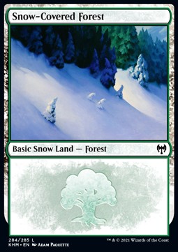 Single Magic The Gathering Snow-Covered Forest (V.1) (KHM-284) - English