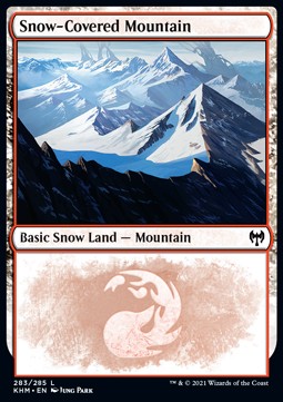 Single Magic The Gathering Snow-Covered Mountain (V.2) (KHM-283) - English