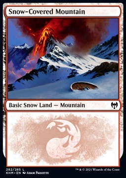 Single Magic The Gathering Snow-Covered Mountain (V.1) (KHM-282) - English