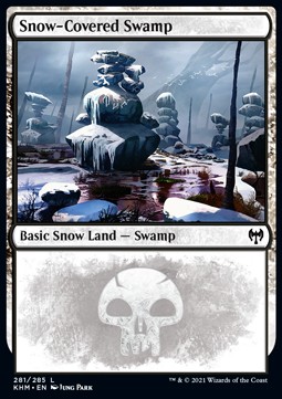 Single Magic The Gathering Snow-Covered Swamp (V.2) (KHM-281) - English