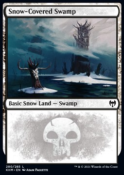 Single Magic The Gathering Snow-Covered Swamp (V.1) (KHM-280) - English