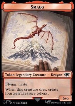 Single Magic The Gathering Smaug Token (Red 6/6) (LTR-007 T) - English