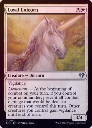 Single Magic The Gathering Loyal Unicorn (CMM-040) Foil (English)