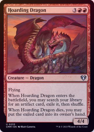 Single Magic The Gathering Hoarding Dragon (CMM-233) Foil - English
