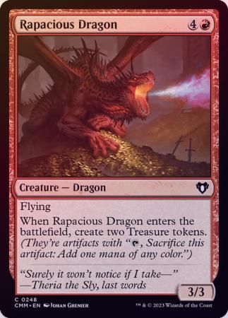 Single Magic The Gathering Rapacious Dragon (CMM-248) Foil - English
