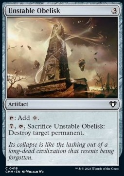 Single Magic The Gathering Unstable Obelisk (CMM-416) Foil - English
