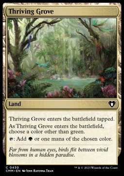 Single Magic The Gathering Thriving Grove (CMM-430) Foil - English