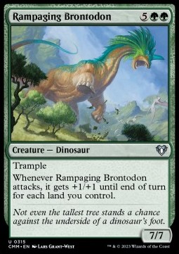 Single Magic The Gathering Rampaging Brontodon (CMM-315) - English
