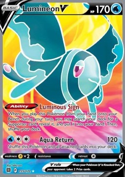 Single Pokémon Lumineon V (BRS 155) Holo - English