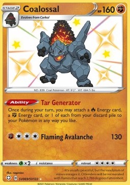 Single Pokémon Coalossal (SHF SV69) Holo - English