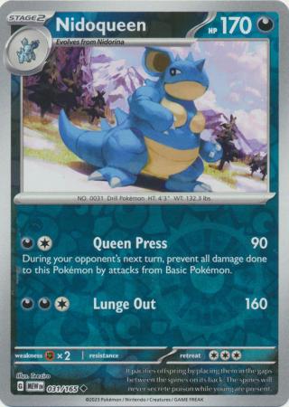 Single Pokémon Nidoqueen (MEW 031) Reverse Holo - English