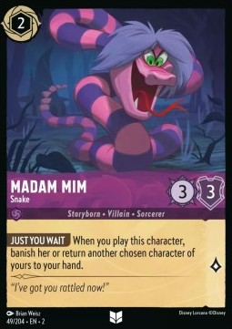 Single Disney Lorcana Madam Mim - Snake (49/204) - English