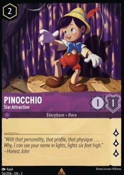 Single Disney Lorcana Pinocchio - Star Attraction (56/204) - English