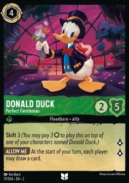 Single Disney Lorcana Donald Duck - Perfect Gentleman (77/204) - English