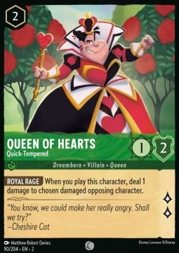 Single Disney Lorcana Queen Of Hearts - Quick-Tempered (90/204) - English
