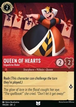 Single Disney Lorcana Queen of Hearts - Impulsive Ruler (119/204) - English