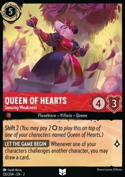Single Disney Lorcana Queen of Hearts - Sensing Weakness (120/204) Foil- EN