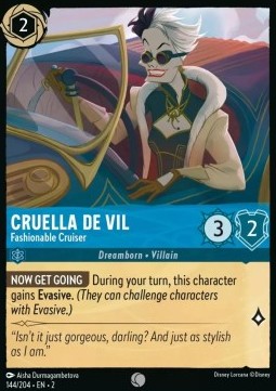 Single Disney Lorcana Cruella De Vil - Fashionable Cruiser (144/204) - EN