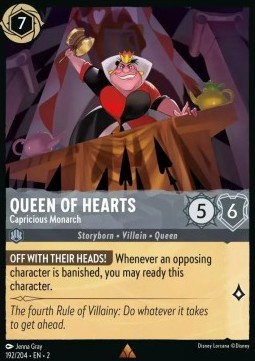 Single Disney Lorcana Queen of Hearts - Capricious Monarch (192/204) - EN
