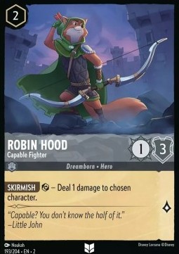 Single Disney Lorcana Robin Hood - Capable Fighter (193/204) Foil - English