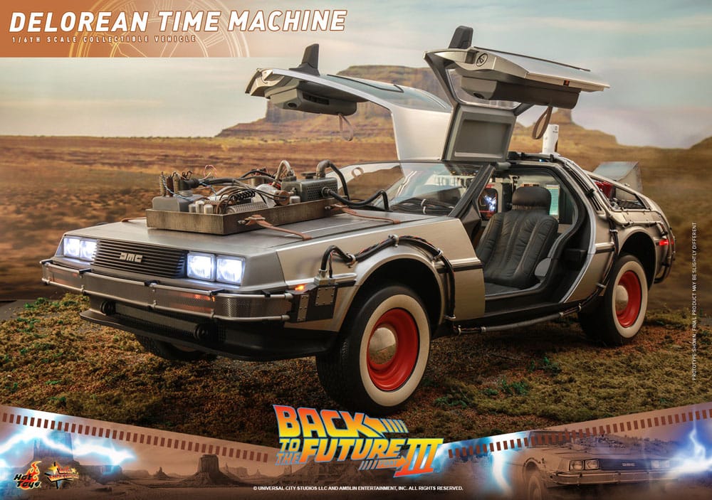 Back to the Future III Movie Masterpiece Vehicle 1/6 DeLorean Time Machine 