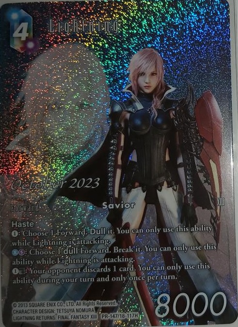 Single Final Fantasy Lightning (PR-147) Promo Full Art October 2023 FOIL