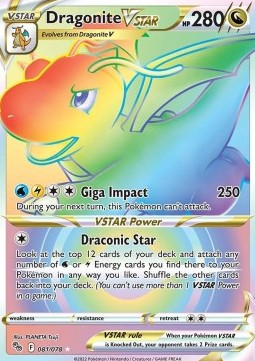 Single Pokémon Dragonite VSTAR (PGO 081) Holo - English