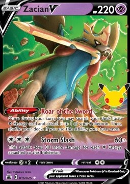 Single Pokémon Zacian V (CEL 016) Holo - English