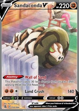 Single Pokémon Sandaconda V (FST 252) Holo - English