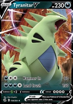 Single Pokémon Tyranitar V (FST 158) Holo - English