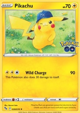 Single Pokémon Pikachu (PGO 028) Holo - English