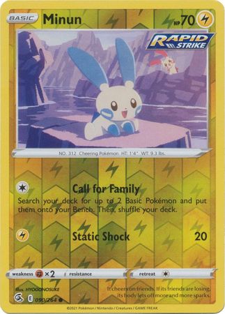 Single Pokémon Minun (FST 090) Reverse Holo - English