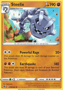 Single Pokémon Steelix (FST 139) Holo - English