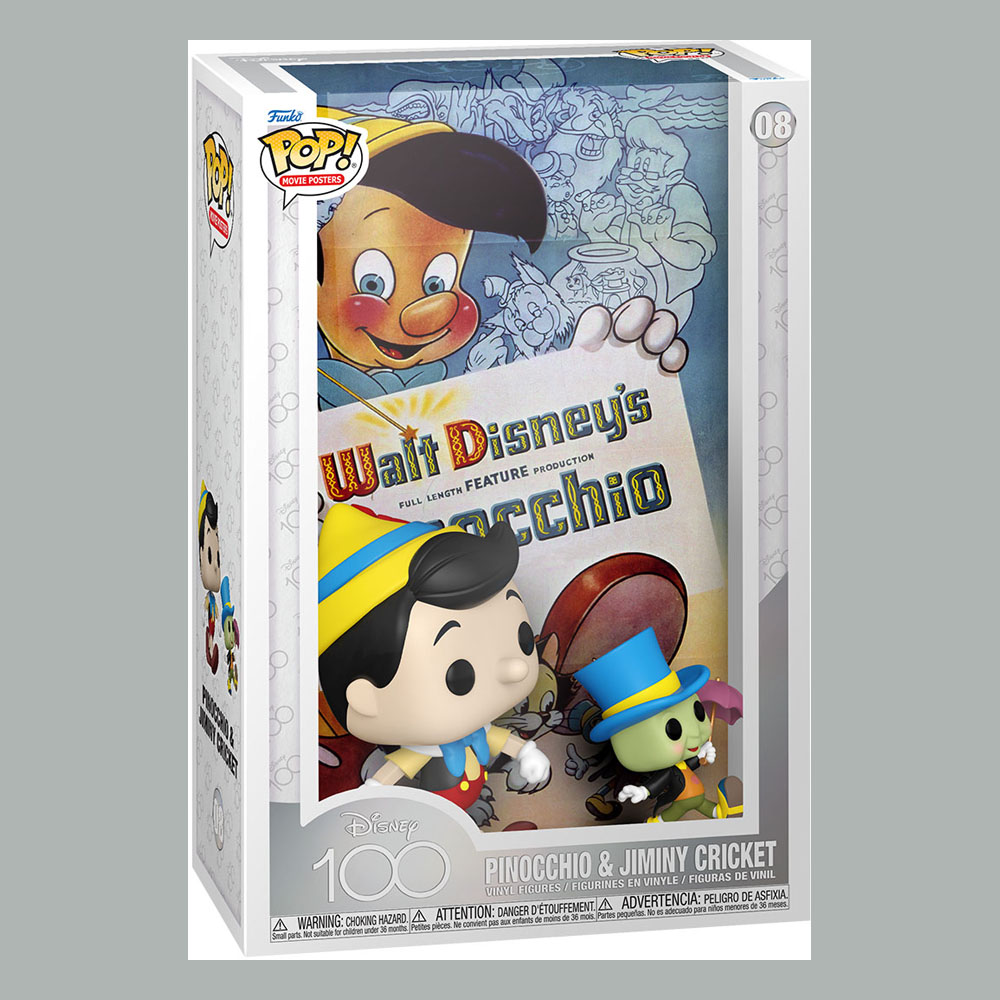 Disney's 100th Anniversary POP! Movie Poster & Figure Pinocchio 9 cm