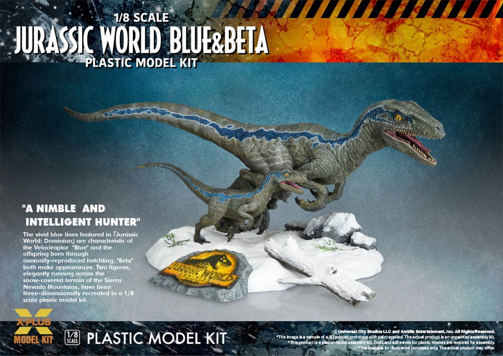 Jurassic World Plastic Model Kit 1/8 Dominion Velociraptor Blue & Beta 40cm