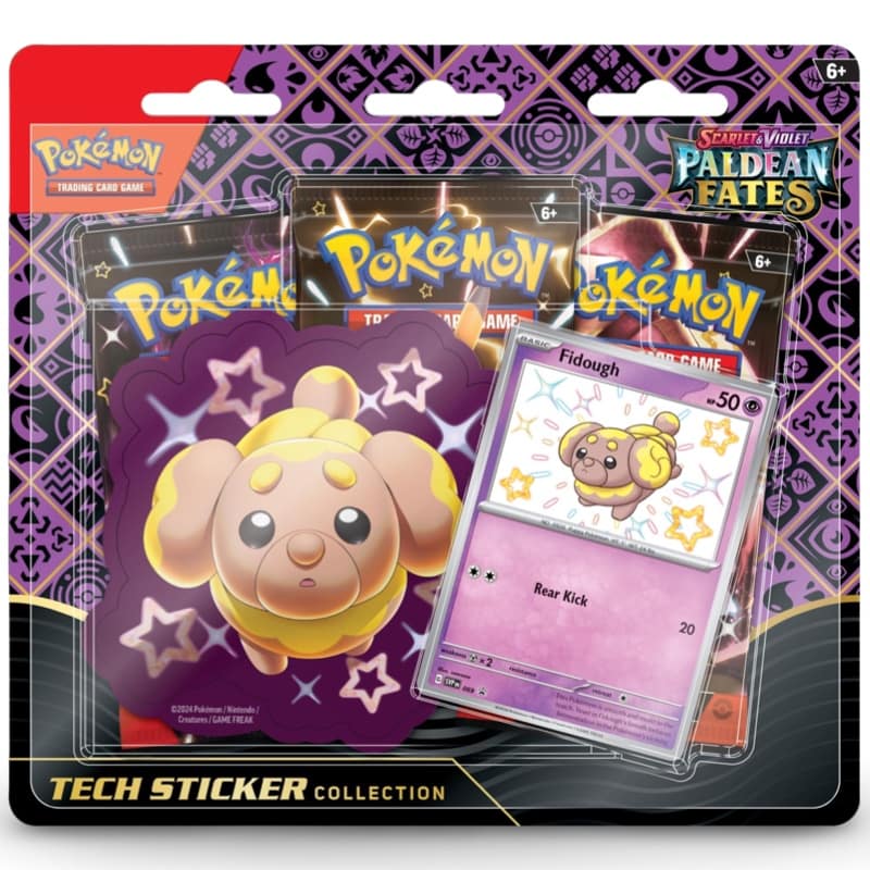 Pokemon Paldean Fates Tech Sticker Collection Blister Fidough - English