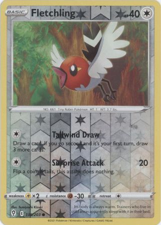 Single Pokémon Fletchling (EVS 138) Reverse Holo - English
