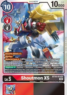 Single Digimon Shoutmon X5 (BT10-013) Foil - English