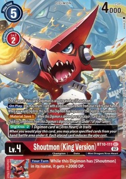 Single Digimon Shoutmon (King Version) (BT10-111) (V.2) Foil - English