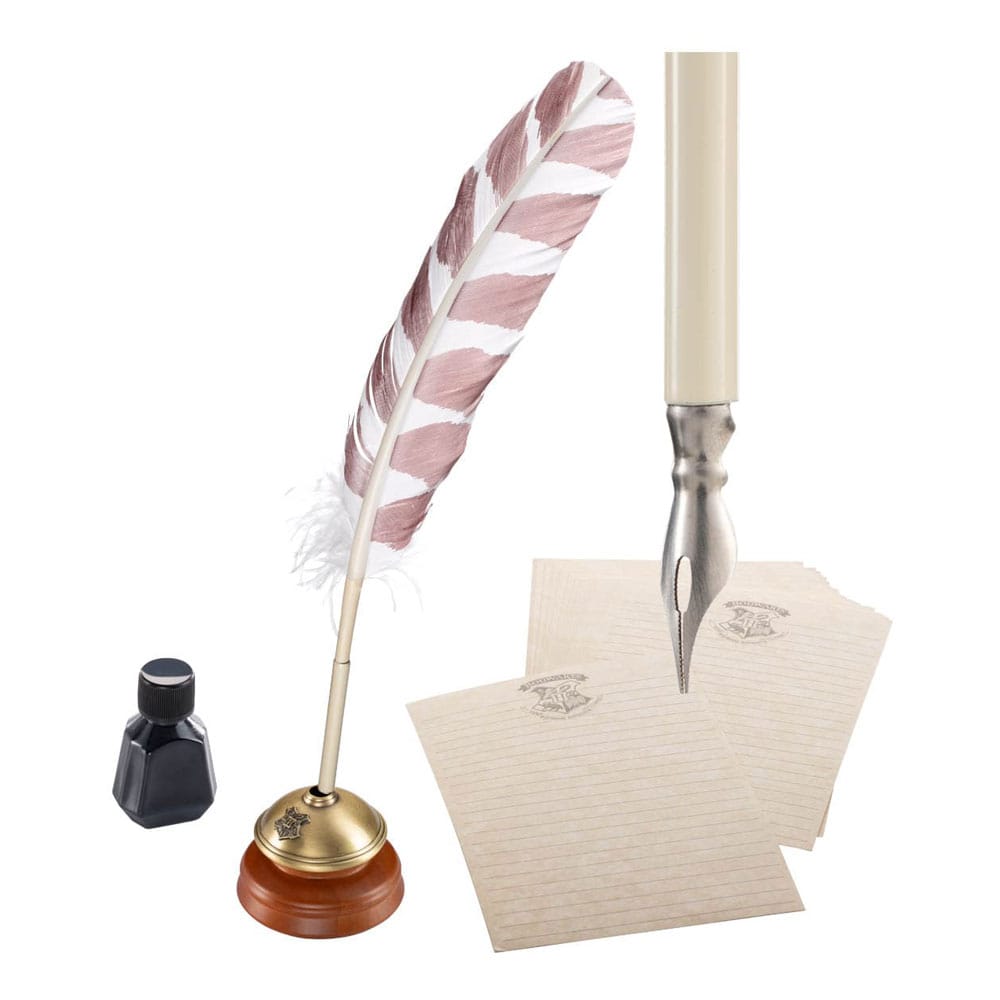 Harry Potter Replica Hogwarts Writing Quill with Hogwarts Headed Paper 31cm