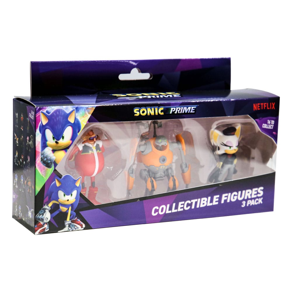 Sonic Prime Action Figures 3-Pack Figures Rebel Rouge/Eggforcer/Dr. Eggman